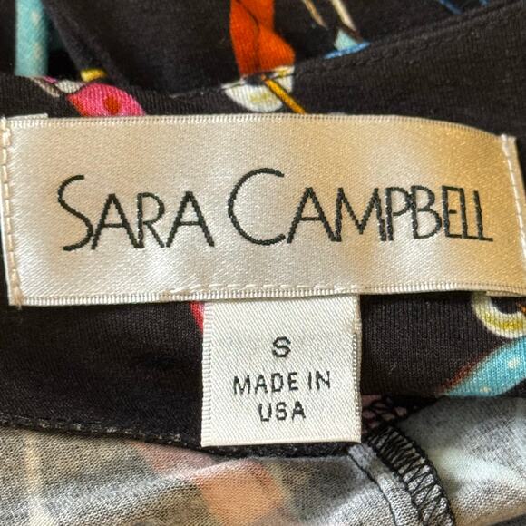 Sara Campbell Made in the USA Size Small Black Chain Print Swing Dress - Picture 7 of 8